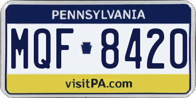 PA license plate MQF8420