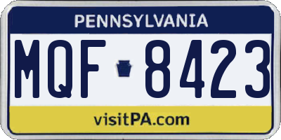 PA license plate MQF8423