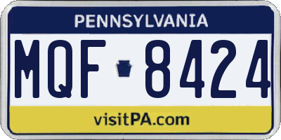 PA license plate MQF8424