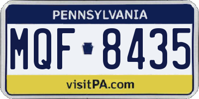 PA license plate MQF8435