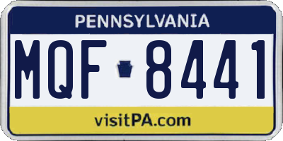 PA license plate MQF8441