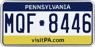 PA license plate MQF8446