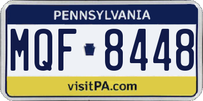 PA license plate MQF8448