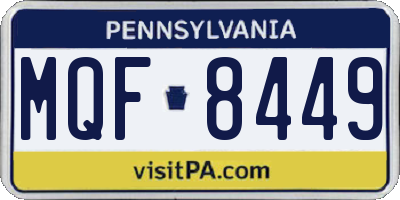 PA license plate MQF8449