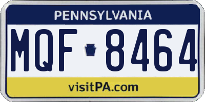 PA license plate MQF8464