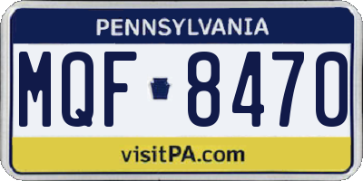PA license plate MQF8470