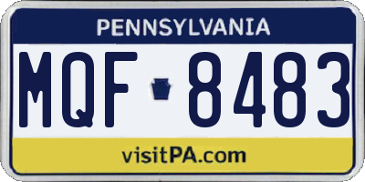 PA license plate MQF8483