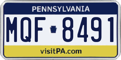 PA license plate MQF8491