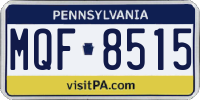 PA license plate MQF8515