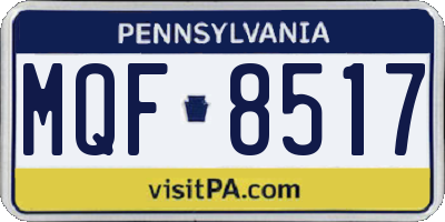 PA license plate MQF8517