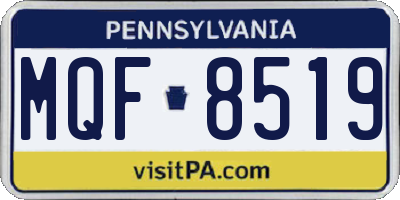 PA license plate MQF8519