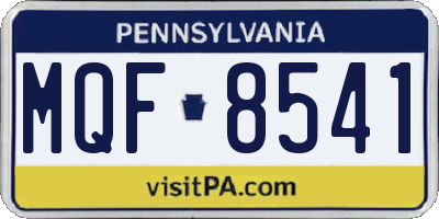 PA license plate MQF8541