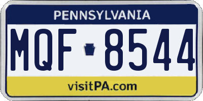PA license plate MQF8544