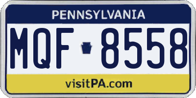 PA license plate MQF8558