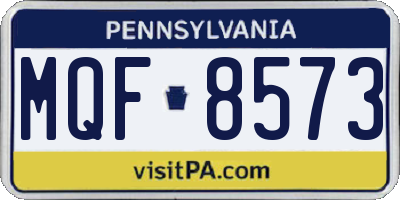 PA license plate MQF8573