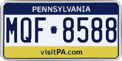 PA license plate MQF8588