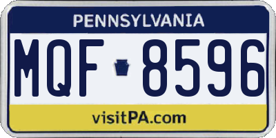 PA license plate MQF8596