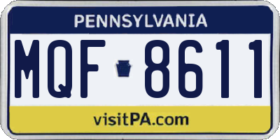 PA license plate MQF8611