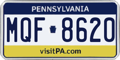 PA license plate MQF8620