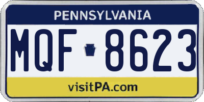 PA license plate MQF8623