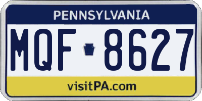 PA license plate MQF8627