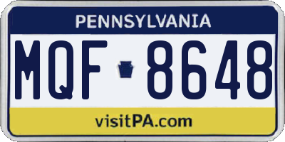 PA license plate MQF8648