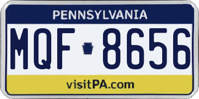 PA license plate MQF8656