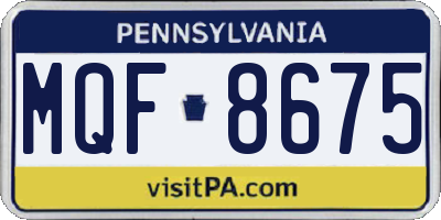 PA license plate MQF8675