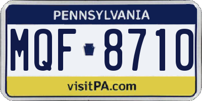 PA license plate MQF8710