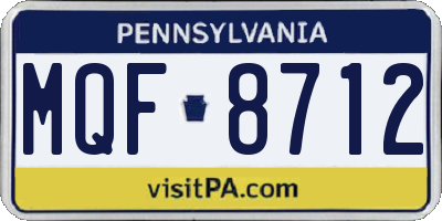 PA license plate MQF8712