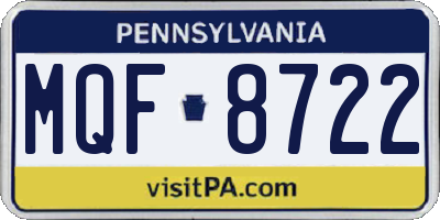 PA license plate MQF8722
