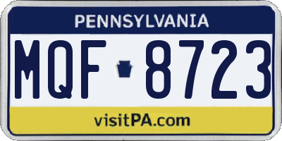 PA license plate MQF8723