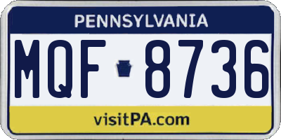 PA license plate MQF8736