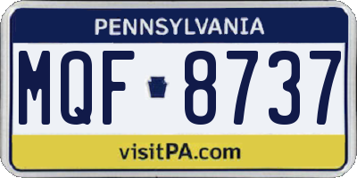 PA license plate MQF8737
