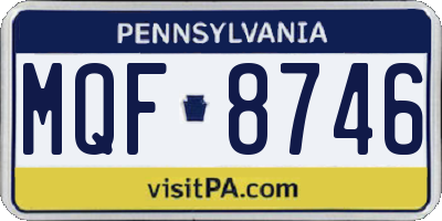 PA license plate MQF8746