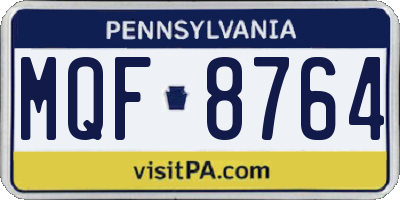 PA license plate MQF8764
