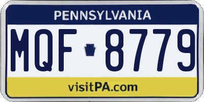 PA license plate MQF8779