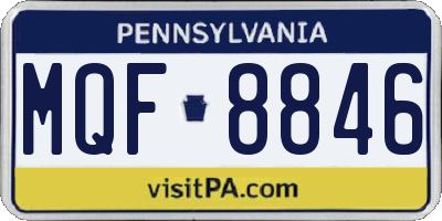 PA license plate MQF8846