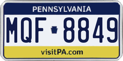 PA license plate MQF8849