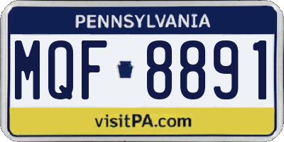 PA license plate MQF8891