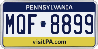 PA license plate MQF8899