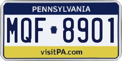 PA license plate MQF8901