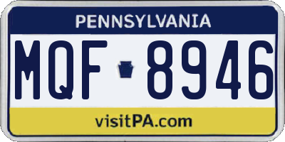 PA license plate MQF8946