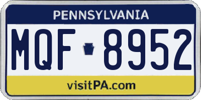 PA license plate MQF8952