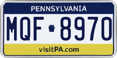 PA license plate MQF8970