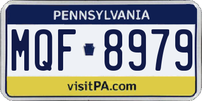 PA license plate MQF8979