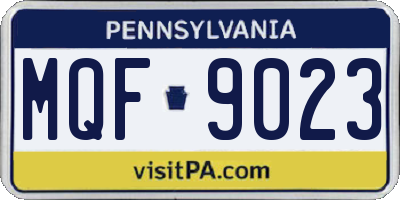 PA license plate MQF9023