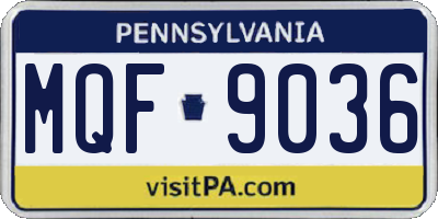 PA license plate MQF9036