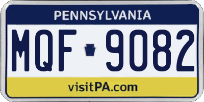 PA license plate MQF9082