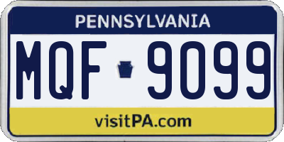 PA license plate MQF9099